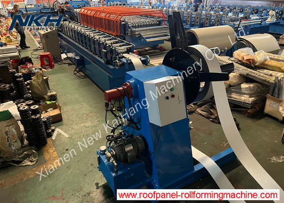 45 Degree Cut Batten Roll Forming Machine For Inner Roof Decoration Batten Roof Top Hat Panel With Auto Stacking