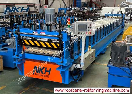 Roof Panel Roll Forming Machine Equipped with Hydraulic Uncoiler and PLC Control System for Roofing Sheet Fabrication