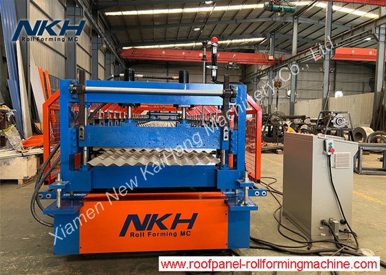 YX18-76.2-762 Máquina de moldagem de rolos ondulados de 35 mpm com empilhadeira