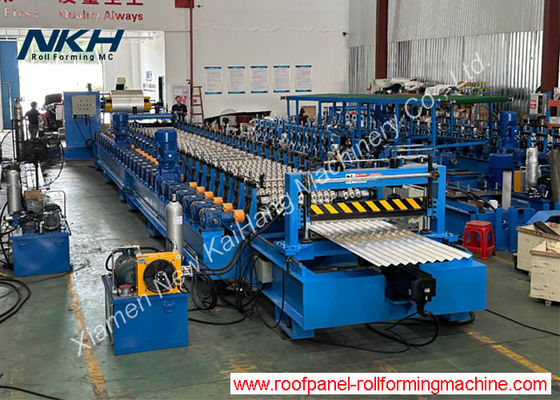 Máquina de moldagem de rolos corrugados de alta velocidade, Máquina de moldagem de rolos a frio de alta precisão Velocidade de vôo 762 Servo corte de folhas corrugadas