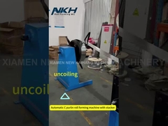 Máquina de moldagem automática de rolos de C-purlin com empilhador